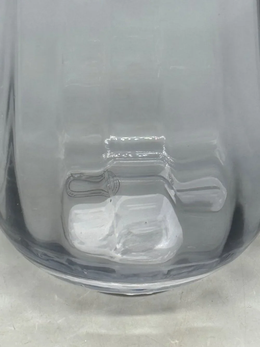 Smoky Glass Vase With Subtle Vertical Lines 10
